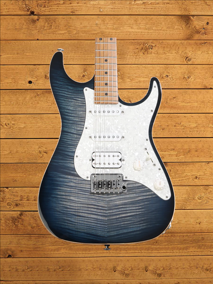 Suhr Standard Plus Faded Trans Whale Blue, Roasted Mpl